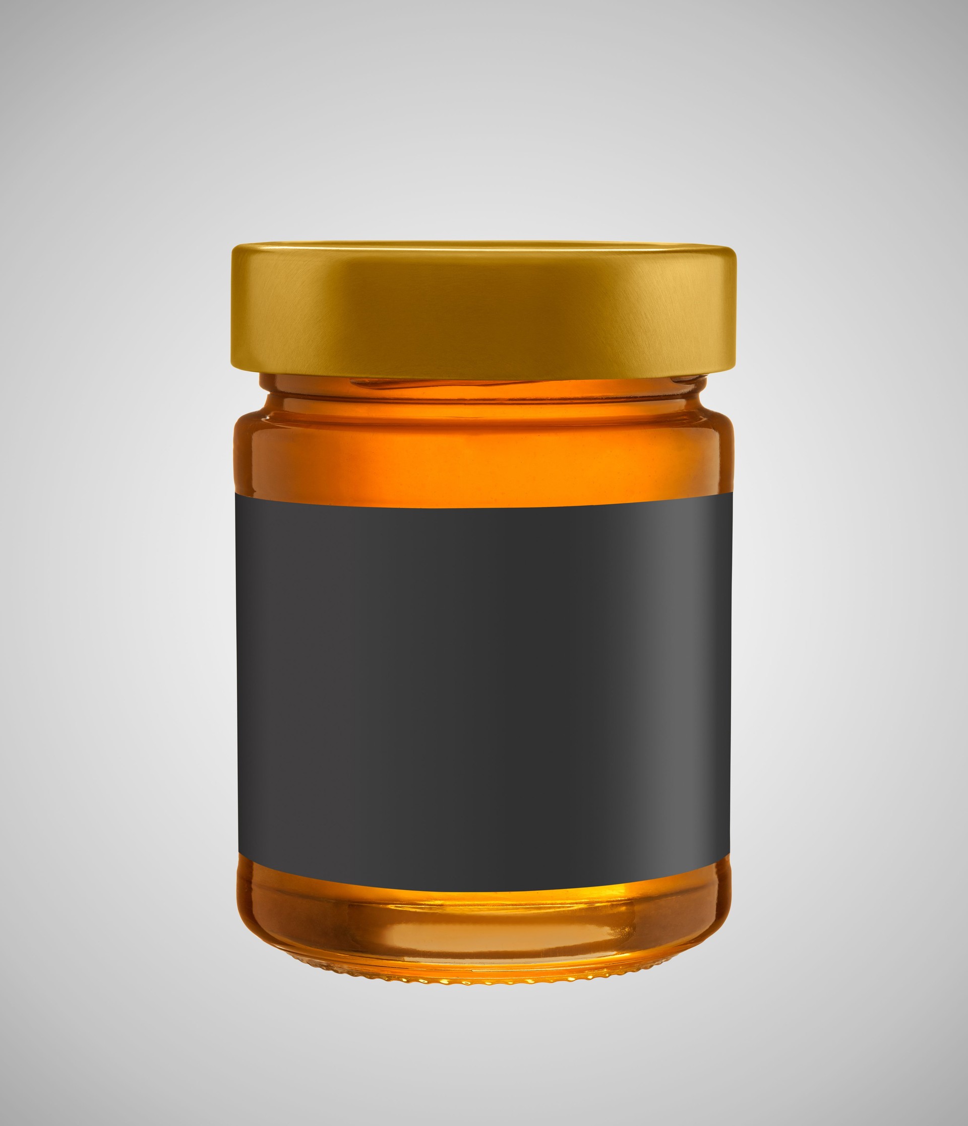 Honey in jar mock up with clipping paths.